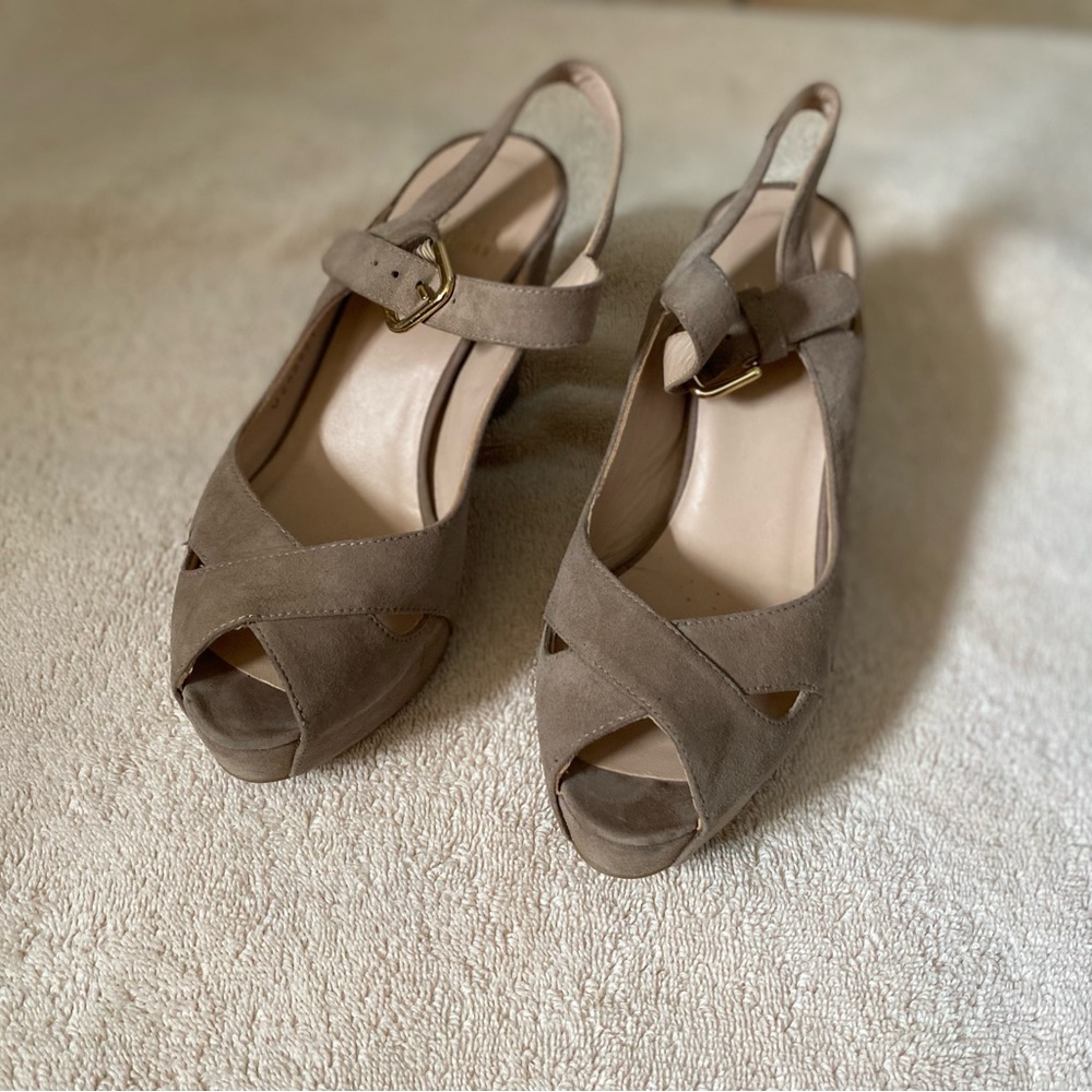 Stuart Weizman suede wedge sandals